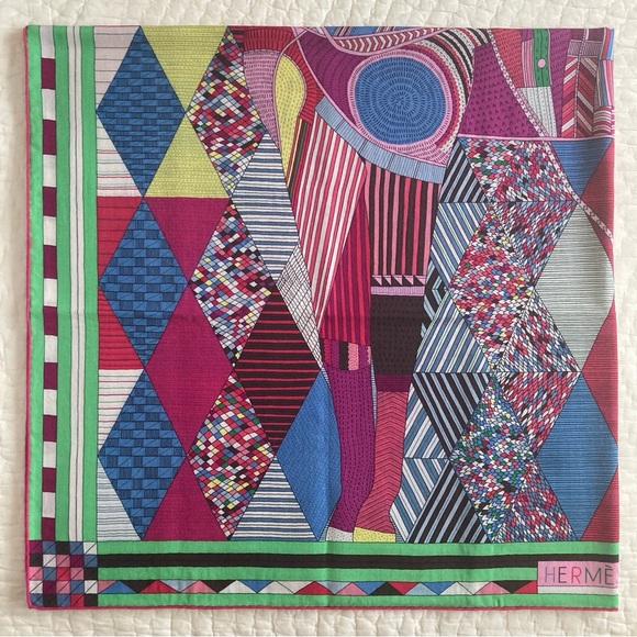 NWT Hermes Patchwork Horse Cashmere Silk Shawl Scarf - Picture 11 of 16